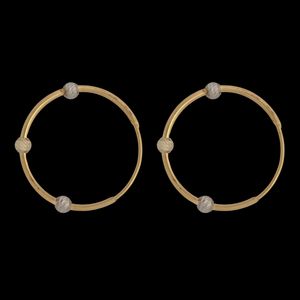 گوشواره حلقه‌ای طلا کم اجرت  18 عیار زنانه ناریا مدل گوی کد f26